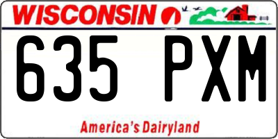WI license plate 635PXM
