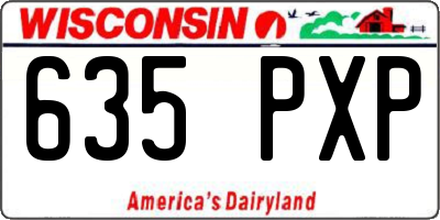 WI license plate 635PXP
