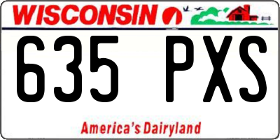 WI license plate 635PXS