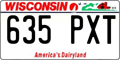 WI license plate 635PXT