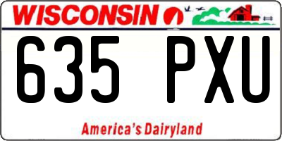 WI license plate 635PXU
