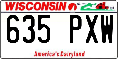 WI license plate 635PXW