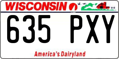 WI license plate 635PXY