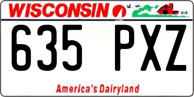 WI license plate 635PXZ