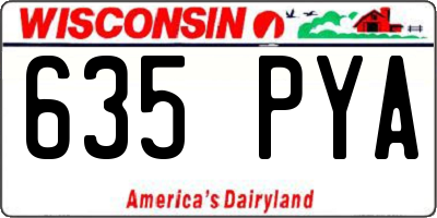 WI license plate 635PYA
