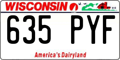 WI license plate 635PYF