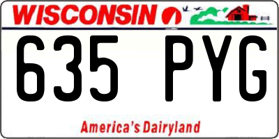 WI license plate 635PYG
