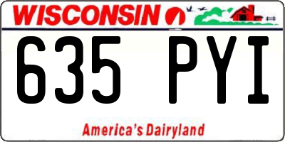 WI license plate 635PYI