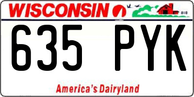 WI license plate 635PYK