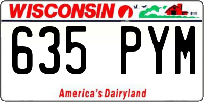 WI license plate 635PYM