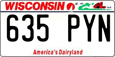 WI license plate 635PYN