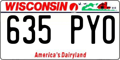 WI license plate 635PYO