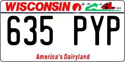 WI license plate 635PYP