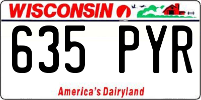 WI license plate 635PYR