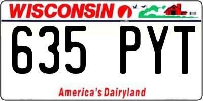 WI license plate 635PYT
