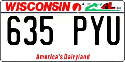 WI license plate 635PYU