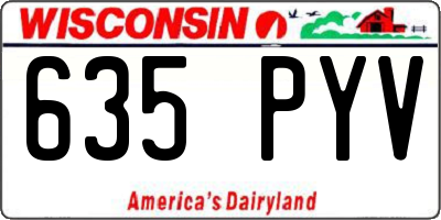 WI license plate 635PYV