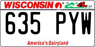 WI license plate 635PYW