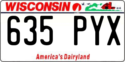 WI license plate 635PYX