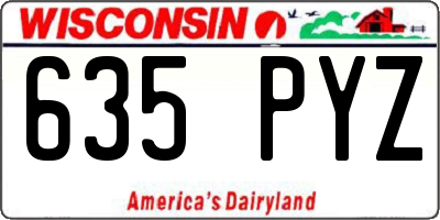 WI license plate 635PYZ