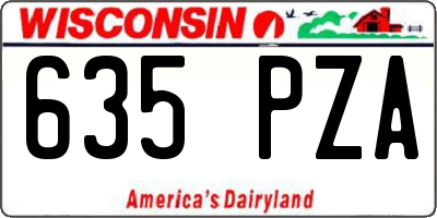 WI license plate 635PZA