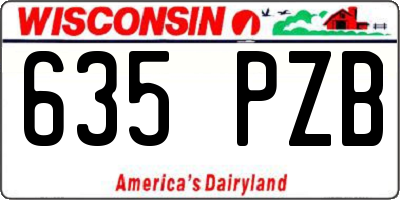 WI license plate 635PZB