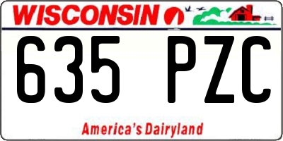 WI license plate 635PZC