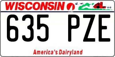 WI license plate 635PZE