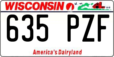 WI license plate 635PZF