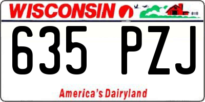 WI license plate 635PZJ