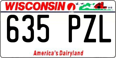 WI license plate 635PZL