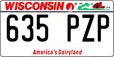 WI license plate 635PZP