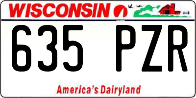 WI license plate 635PZR