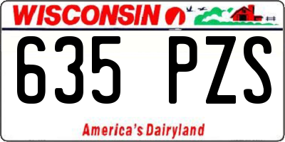 WI license plate 635PZS