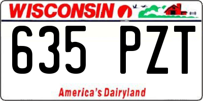 WI license plate 635PZT