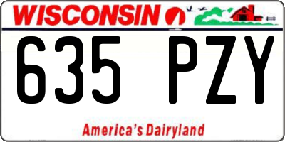WI license plate 635PZY