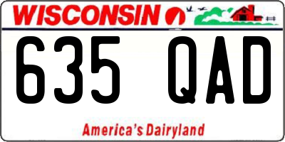 WI license plate 635QAD