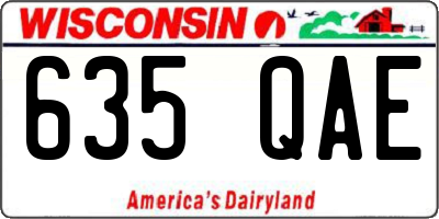 WI license plate 635QAE