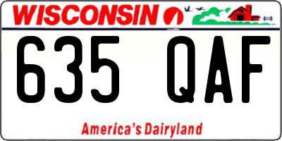 WI license plate 635QAF