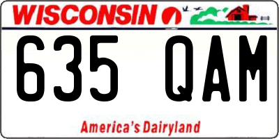 WI license plate 635QAM