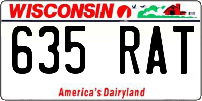 WI license plate 635RAT