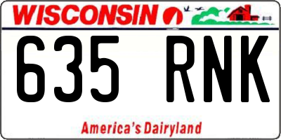WI license plate 635RNK