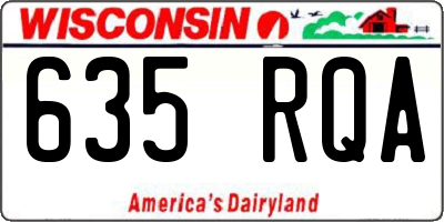 WI license plate 635RQA