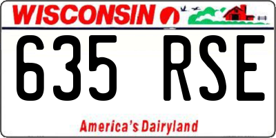 WI license plate 635RSE