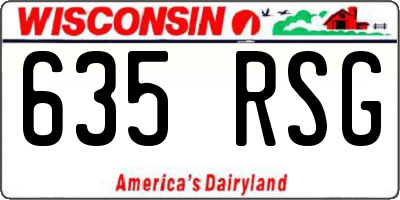 WI license plate 635RSG