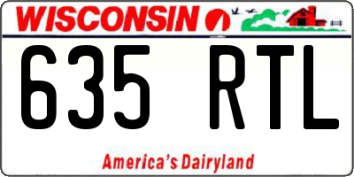 WI license plate 635RTL