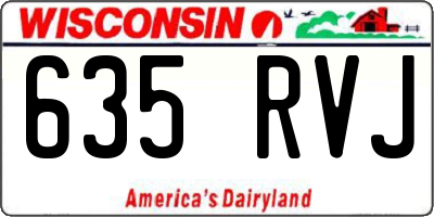 WI license plate 635RVJ