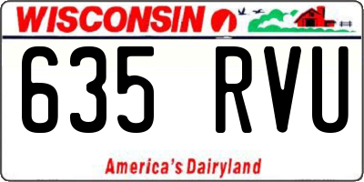 WI license plate 635RVU