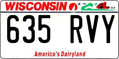 WI license plate 635RVY