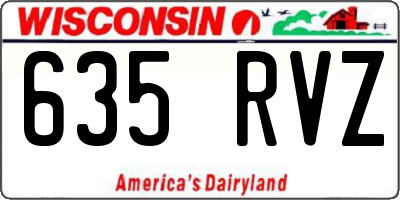WI license plate 635RVZ